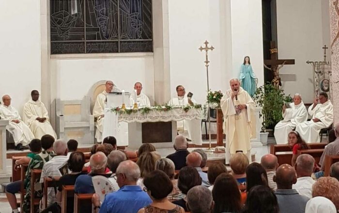 Father Giunta's entrance to Madonna delle Lacrime